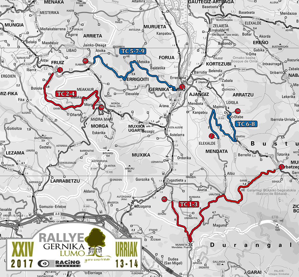 Mapa Rallye Gernika-Lumo 2017