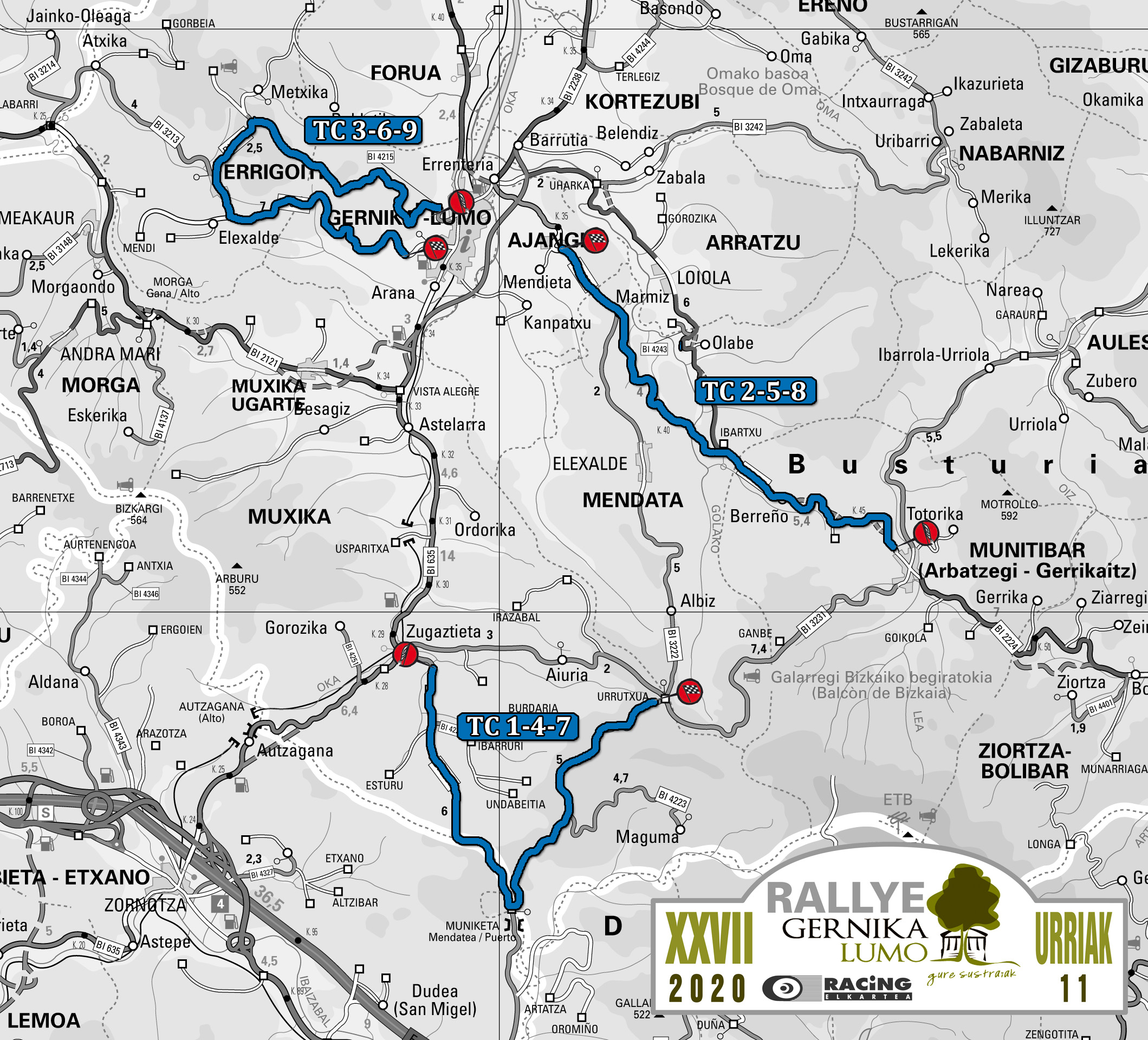 Mapa Rallye Gernika-Lumo 2020